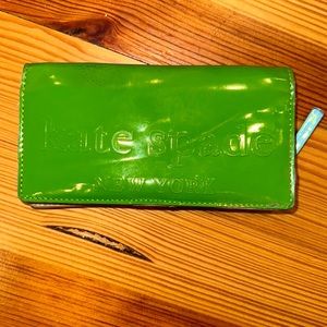 Kate Spade Green Patent Leather Wallet